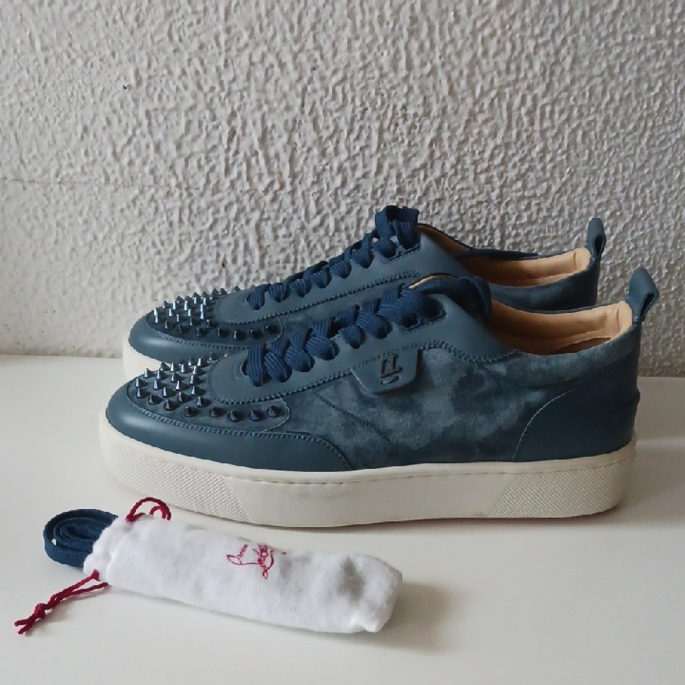 Christian Louboutin  Blue  Spikes Sneakers Size EU 42.5, US Size 9.5